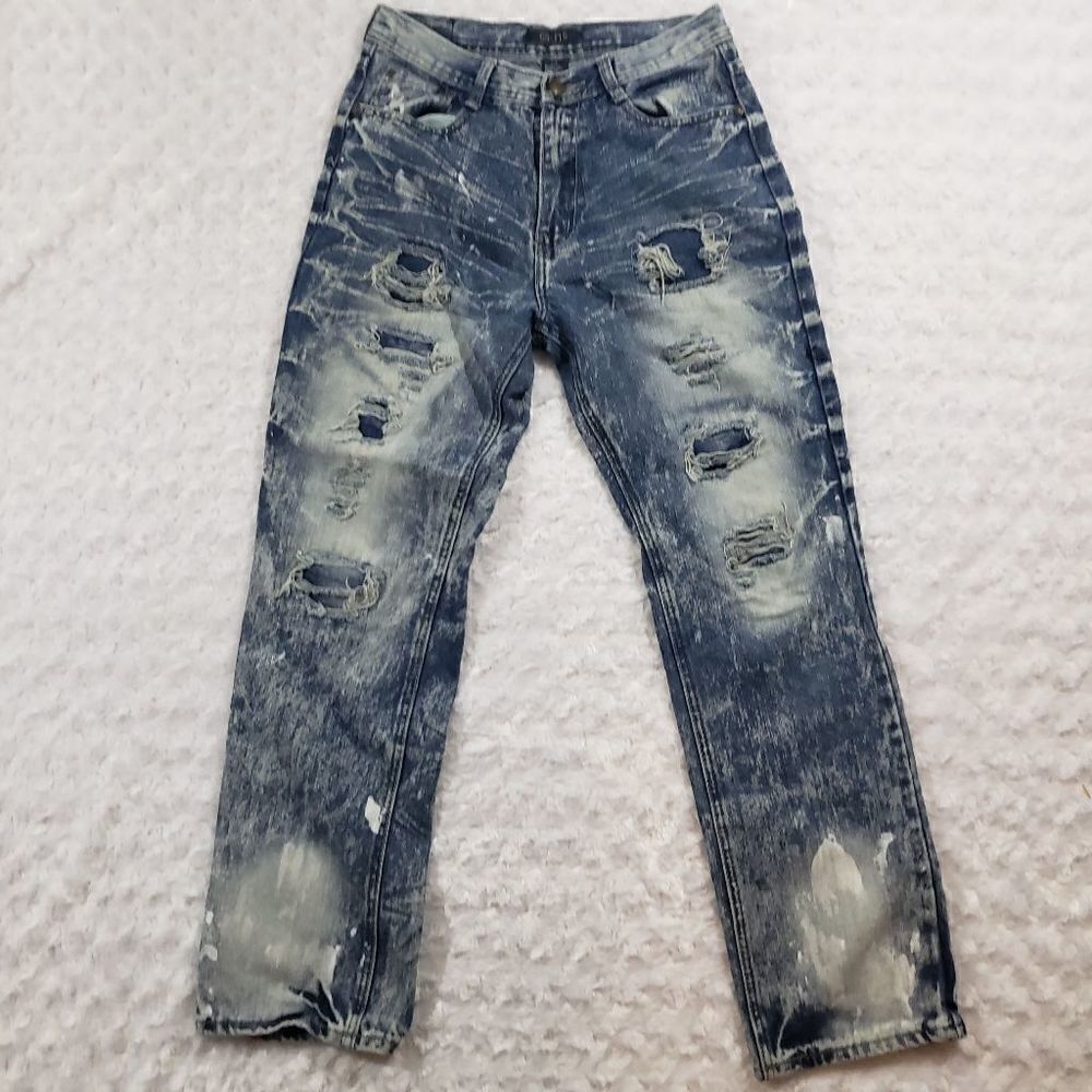 GS 115 size 18 boys distressed acid wash jeans